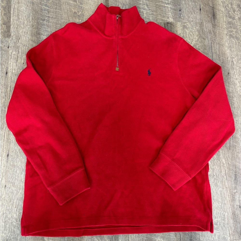 Polo Ralph Lauren Men’s 1/4 Zip Sweater Red Size XL